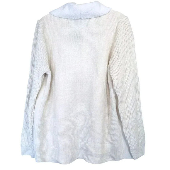 Sienna Sage Beige Women's Faux Fur Soft Open Front Cardigan Sweater Size 2X - Picture 2 of 7